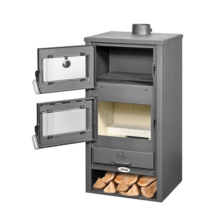 Semineu pe lemne Ferroli Treviso C 10.6 kW cu cuptor, focar din samota [2]