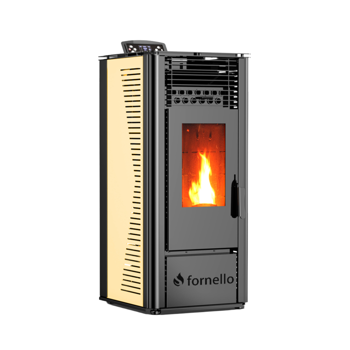 Semineu (soba) pe peleti Fornello SOPHIA WI-FI 11 kW, Ivory, telecomanda, Wi-Fi, aprindere electrica, pentru 110 mp [2]