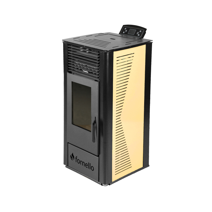 Semineu (soba) pe peleti Fornello SOPHIA WI-FI 11 kW, Ivory, telecomanda, Wi-Fi, aprindere electrica, pentru 110 mp [3]