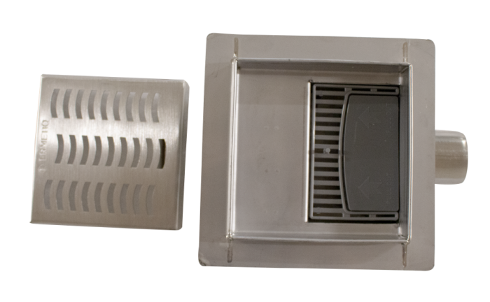 Sifon de pardoseala Ermetiq WAVES din inox, iesire laterala Ø40/50 mm, 120 x 120 mm, VEN-S5012E [4]