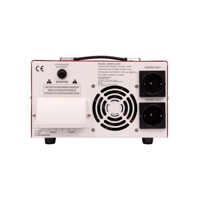 Stabilizator monofazic de tensiune Conter MSER-5000 V2, 5000 VA / 3750 W, cu servomotor, 230V [5]
