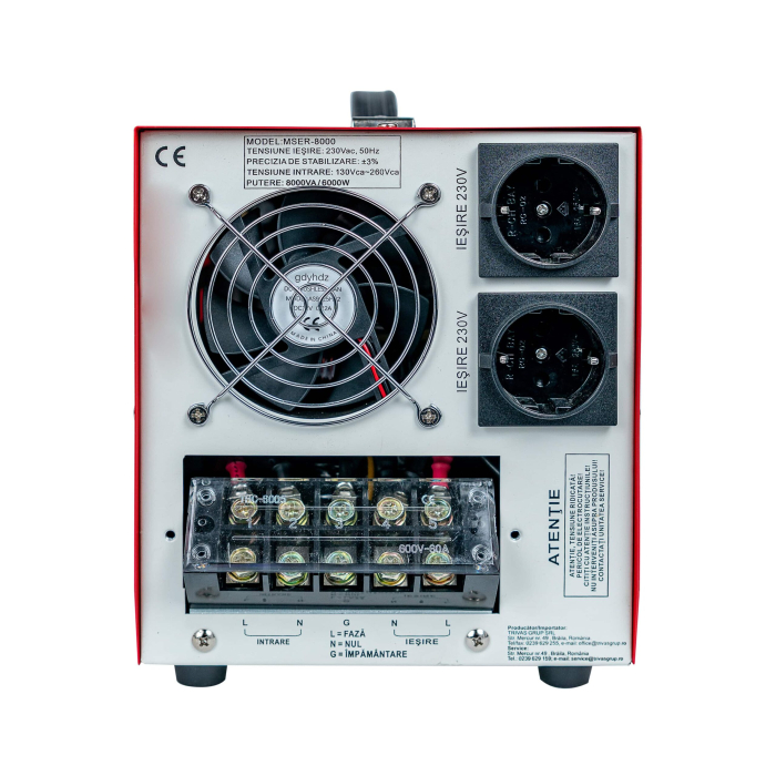 Stabilizator monofazic de tensiune Conter MSER-8000 V2, 8000 VA / 6000 W, cu servomotor, 230V [6]