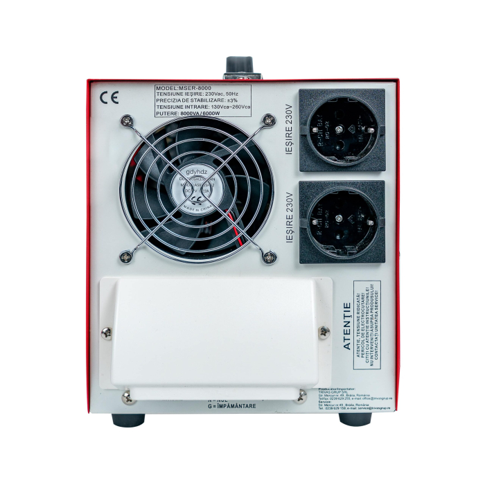 Stabilizator monofazic de tensiune Conter MSER-8000 V2, 8000 VA / 6000 W, cu servomotor, 230V [5]