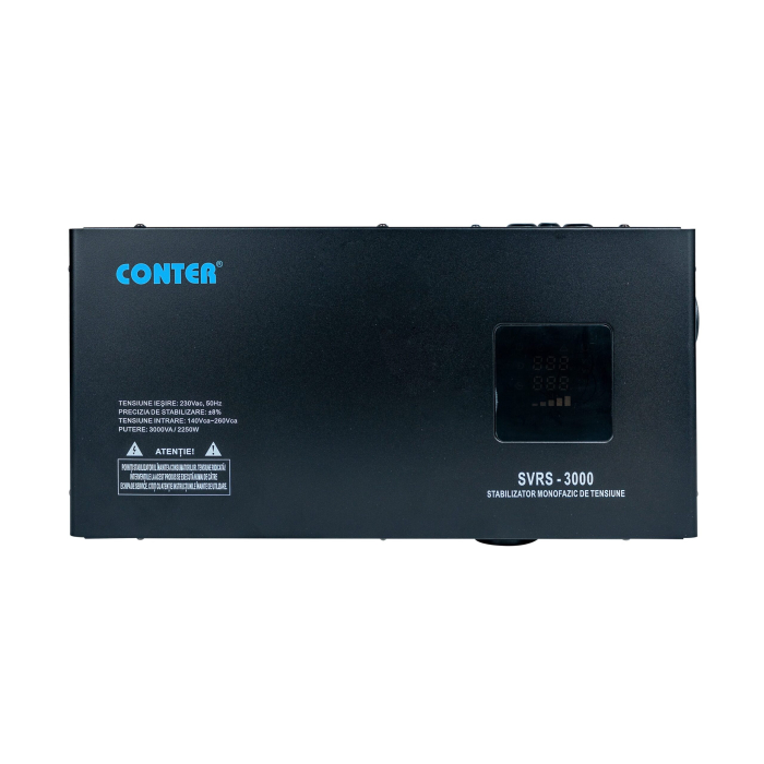 Stabilizator monofazic de tensiune Conter SVR-S 3000 VA / 2250 W, cu releu, 230V [5]