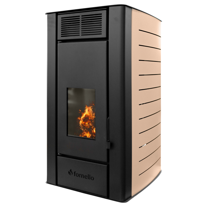 Termoșemineu pe peleți Fornello Serena W25 Ivory 25 kW cu pompă, vas de expansiune și automatizare [2]