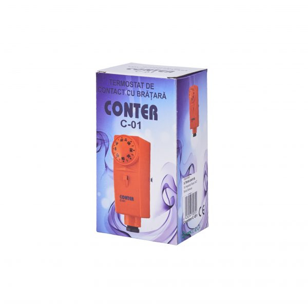 Termostat mecanic de contact cu bratara CONTER C-01, 20-90°C, pentru conducte instalatii termice [3]