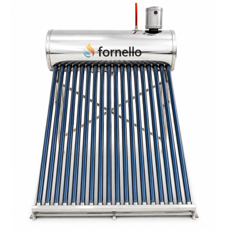 Panouri solare - Panou solar nepresurizat Fornello pentru apă caldă, rezervor inox 150 Litri, 18 tuburi vidate, vas flotor 5 Litri