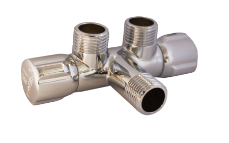 Robineti de trecere pentru apa - Robinet combinat cu doua iesiri Ermetiq RB-RC1212 1/2" x 3/8" x 3/4"