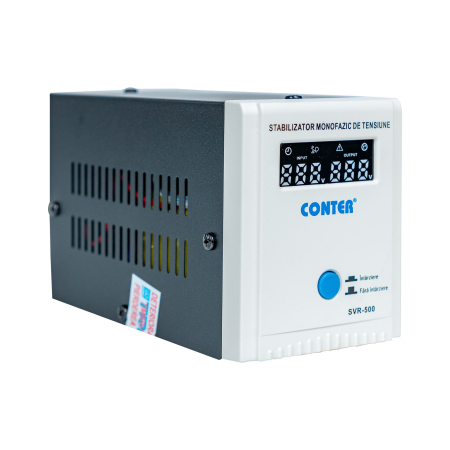 Electrice - Stabilizator monofazic de tensiune cu releu Conter SVR-1000, 1000 VA / 750 W, 230V