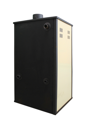 Termoșemineu pe lemne, brichete și cărbune Fornello MILANO E Ivory 24 kW, cu cuptor și manta de apă, 580 × 560 × 1060 mm [4]