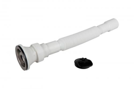 Sanitare - Racord flexibil-extensibil Ermetiq CR-8058/V50 cu ventil 1 1/2", gratar inox si iesire Ø40-50 mm