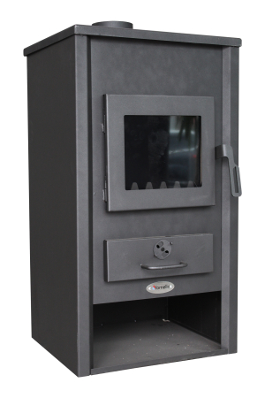 Seminee - Termoșemineu pe lemne, brichete și cărbune Fornello B2E 14 kW, cu manta de apă, 46 × 45 × 91 cm