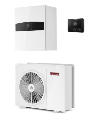 Pompe de caldura - Pompa de căldură Ariston NIMBUS S HYBRID 80 T NET R32, 8 kW, sistem hibrid split, încălzire, răcire și apă caldă menajeră