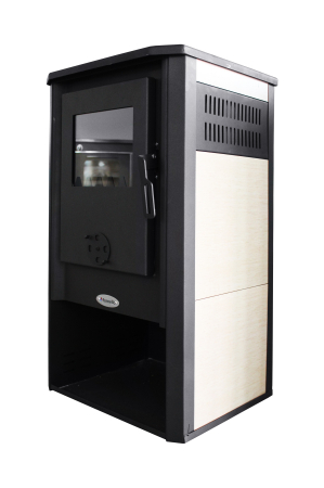 Șemineu (Sobă) pe combustibil solid Fornello Konzul LM N Ivory 7–9 kW, plită și grătar din fontă [2]