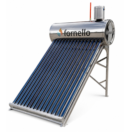 Panou solar nepresurizat Fornello pentru apă caldă, rezervor inox 122 Litri, 15 tuburi vidate, vas flotor 5 Litri [1]