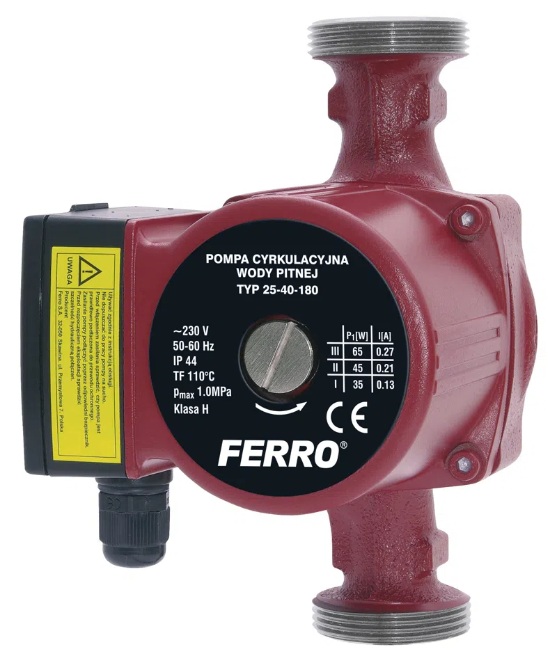 Pompe de circulatie - Pompa de circulatie Ferro GPD 25x40x180 pentru apa potabila, 230V, 3 trepte