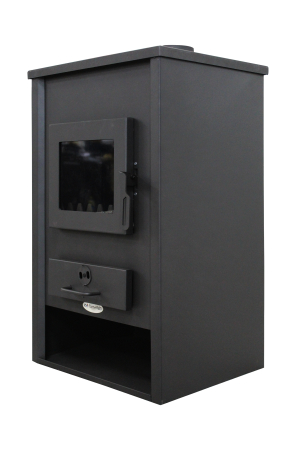 Termoșemineu pe lemne, brichete și cărbune Fornello PADOVA E 19,4 kW, cu manta de apă, 510 × 500 × 910 mm [1]