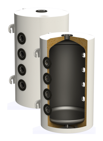 Puffere - Rezervor de acumulare (Puffer) Sunsystem PSM 100 Litri pentru pompe de căldură, fără serpentină