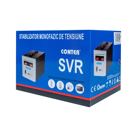 Stabilizator monofazic de tensiune Conter SVR-2000 V2, 2000 VA / 1500 W, cu releu, 230V [5]