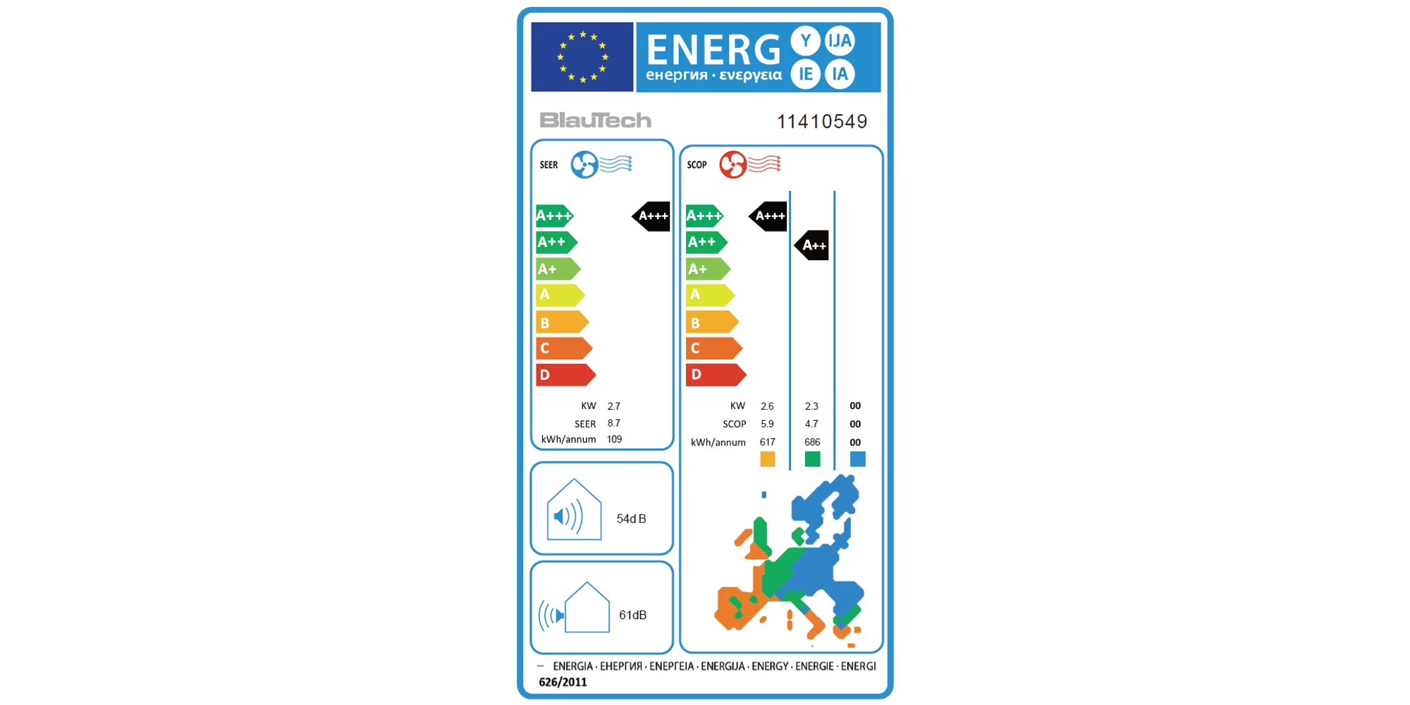 Aparat de aer conditionat BLAUTECH PREMIUM PLUS, 9000 BTU, Clasa A++/A+, Inverter, Turbo, R32, Gri [7]
