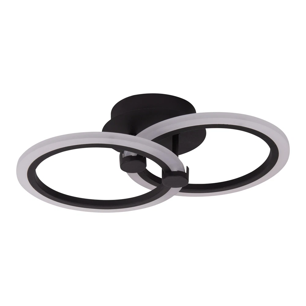 Corpuri de iluminat interior - Aplica LED Erste Pearl 30W, 3CCT, cu telecomanda, negru, iluminat interior modern