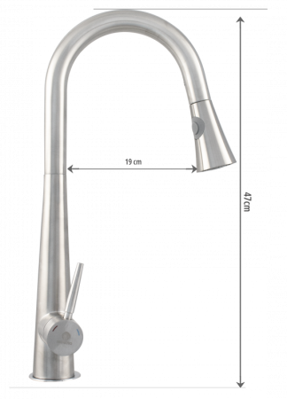 Baterie bucatarie Ermetiq din inox SUS304 cu dus extractibil si pipa rotativa [1]