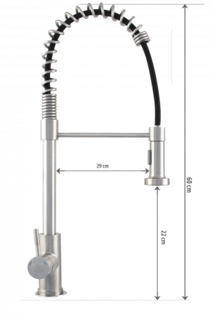 Baterie bucatarie Ermetiq din inox SUS304 cu pipa arc si dus extractibil [1]