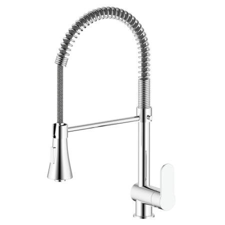 Baterii - Baterie bucatarie Ermetiq Style cu pipa tip arc si dus extractibil, inox, monocomanda