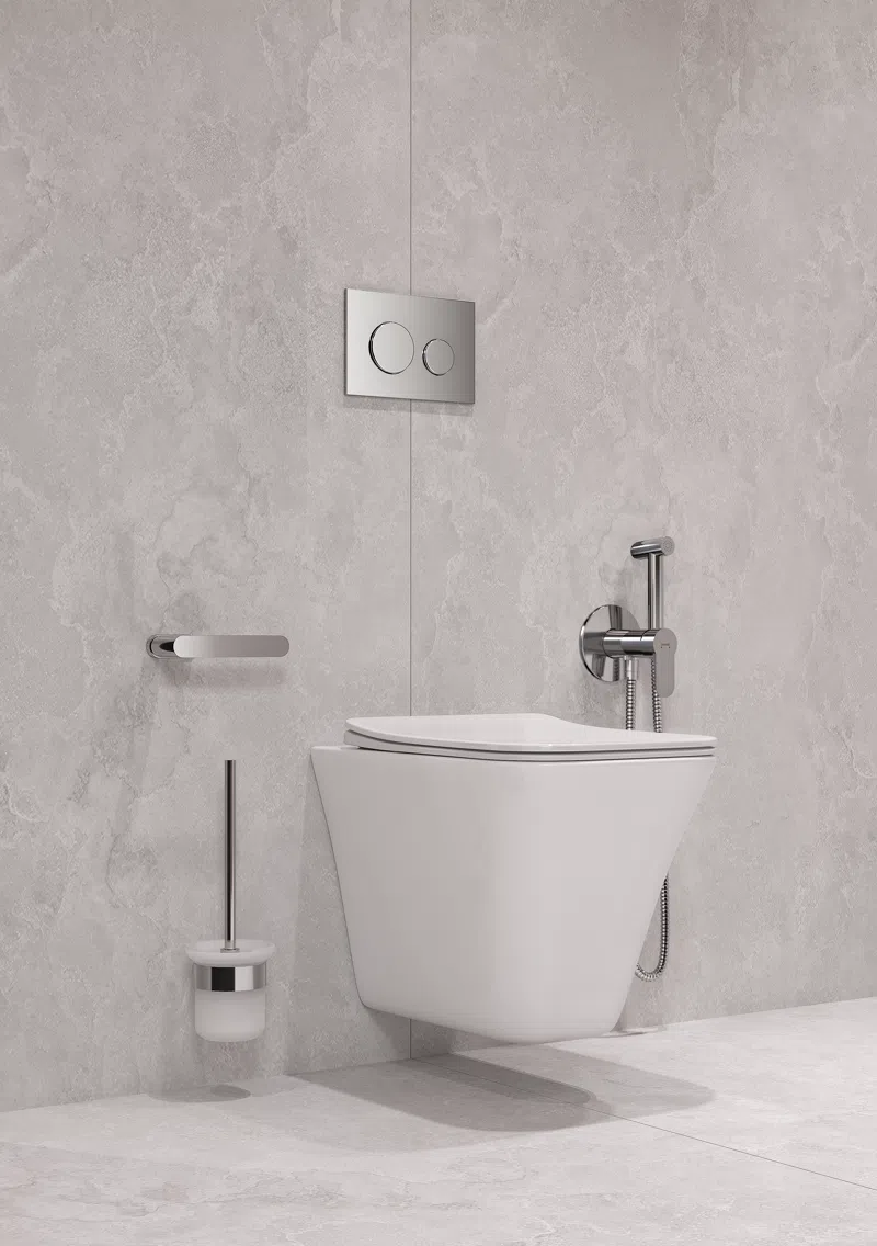 Baterie ingropata bideu NOSTRIS crom cu accesorii si dus igienic [2]