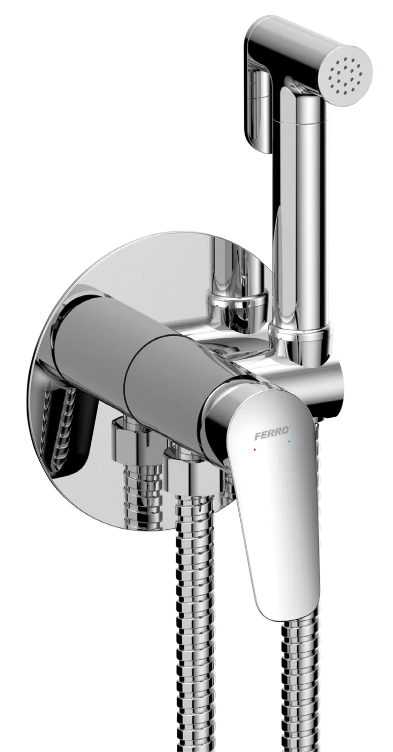 Baterii - Baterie ingropata bideu THEMIS crom cu accesorii Ferro