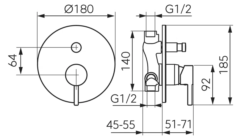 Baterie ingropata dus 2F Circulus crom monocomanda 2 functii [1]