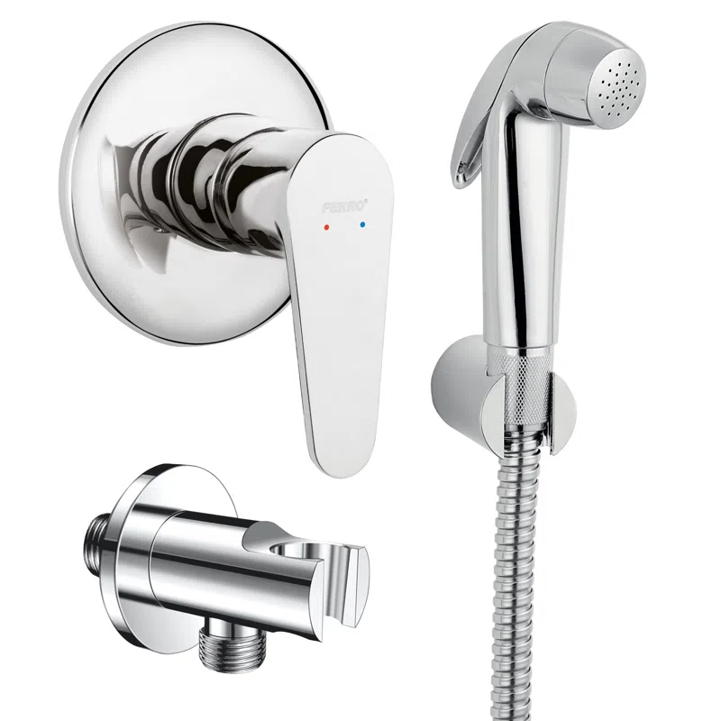 Baterii - Baterie ingropata dus Algeo crom cu set dus igienic 3 in 1 monocomanda