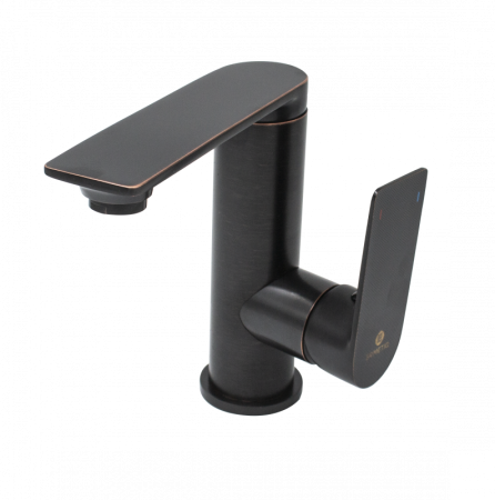 Baterii - Baterie lavoar Ermetiq tip stalp cu pipa mobila, gama Stylish, finisaj negru