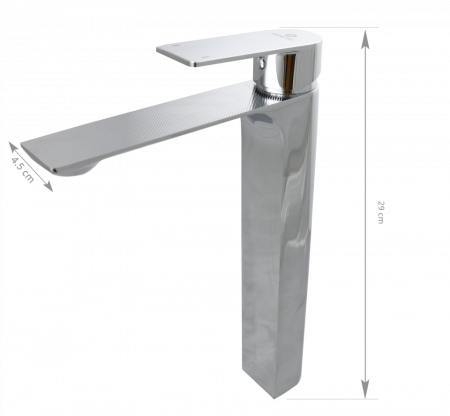 Baterie lavoar Ermetiq tip stalp, gama Stylish, finisaj crom, monocomanda [1]