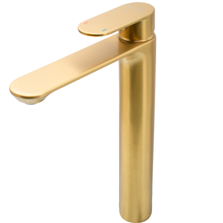 Baterii - Baterie lavoar inalta Ermetiq MOON GOLD pentru montaj pe blat, finisaj auriu mat