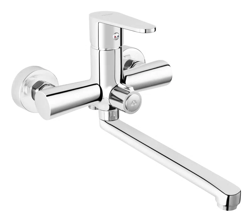 Baterii - Baterie perete cada dus Algeo crom cu pipa mobila fara accesorii monocomanda