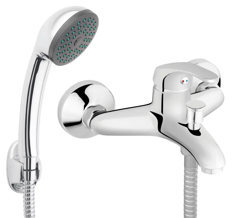 Baterii - Baterie perete cada dus Basic crom cu accesorii monocomanda