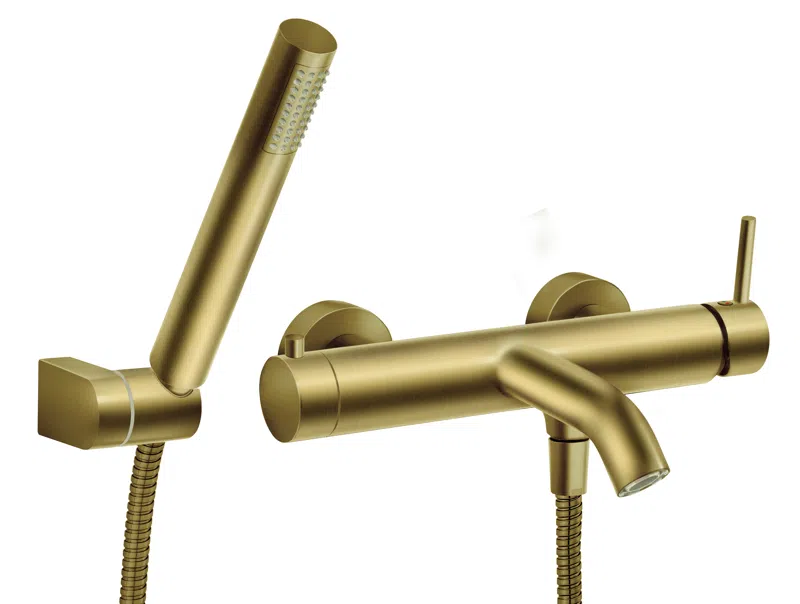 Baterii - Baterie perete cada dus Circulus auriu periat cu accesorii monocomanda