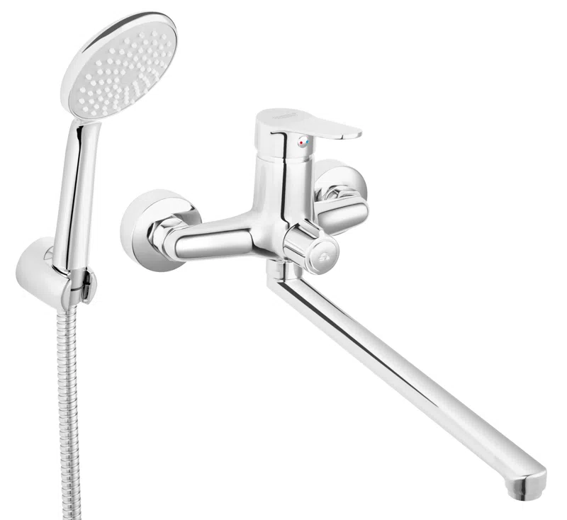 Baterii - Baterie perete cada dus Isso crom cu accesorii monocomanda