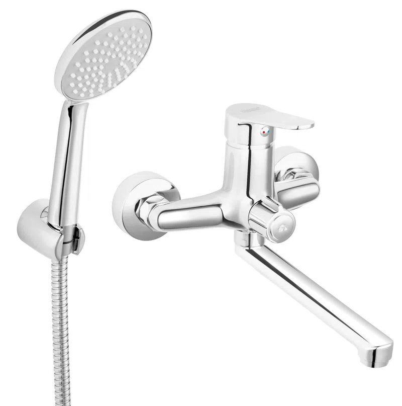 Baterii - Baterie perete cada dus Isso crom cu accesorii monocomanda