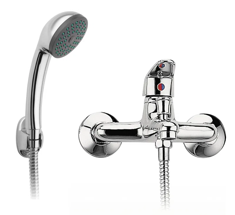 Baterii - Baterie perete cada dus Smile crom cu accesorii monocomanda
