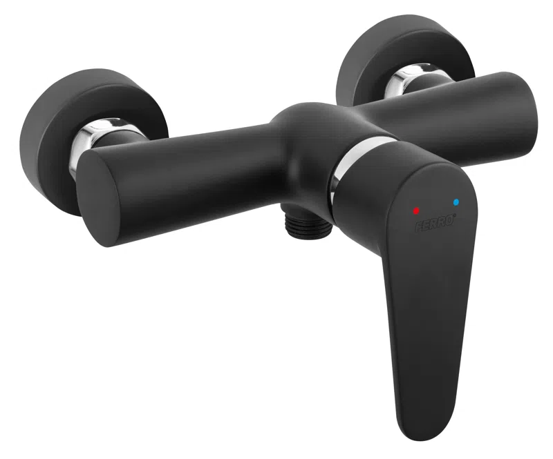 Baterii - Baterie perete dus Algeo negru crom fara accesorii monocomanda