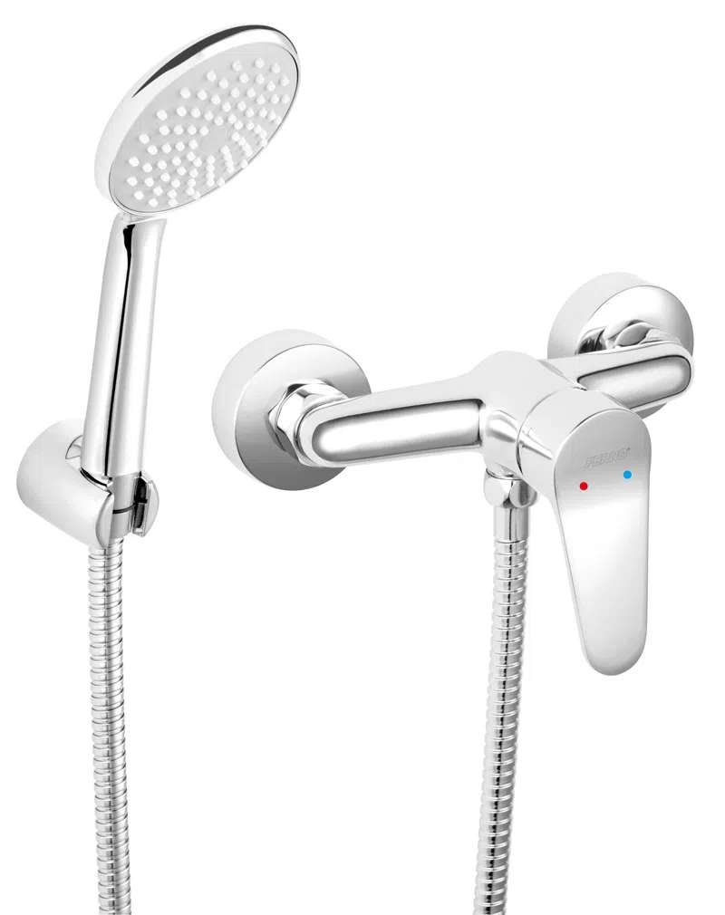 Baterii - Baterie perete dus Isso crom cu accesorii monocomanda