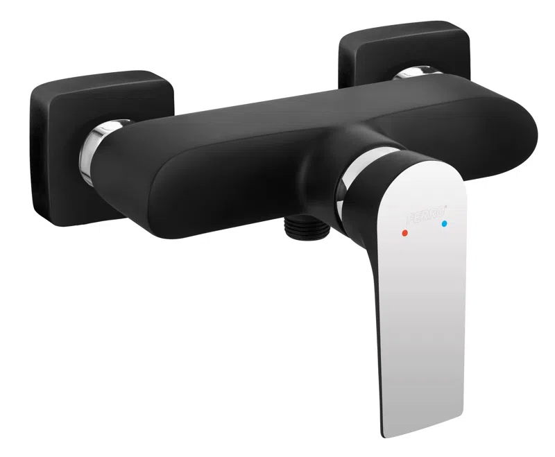 Baterii - Baterie perete dus Square negru mat fara accesorii monocomanda