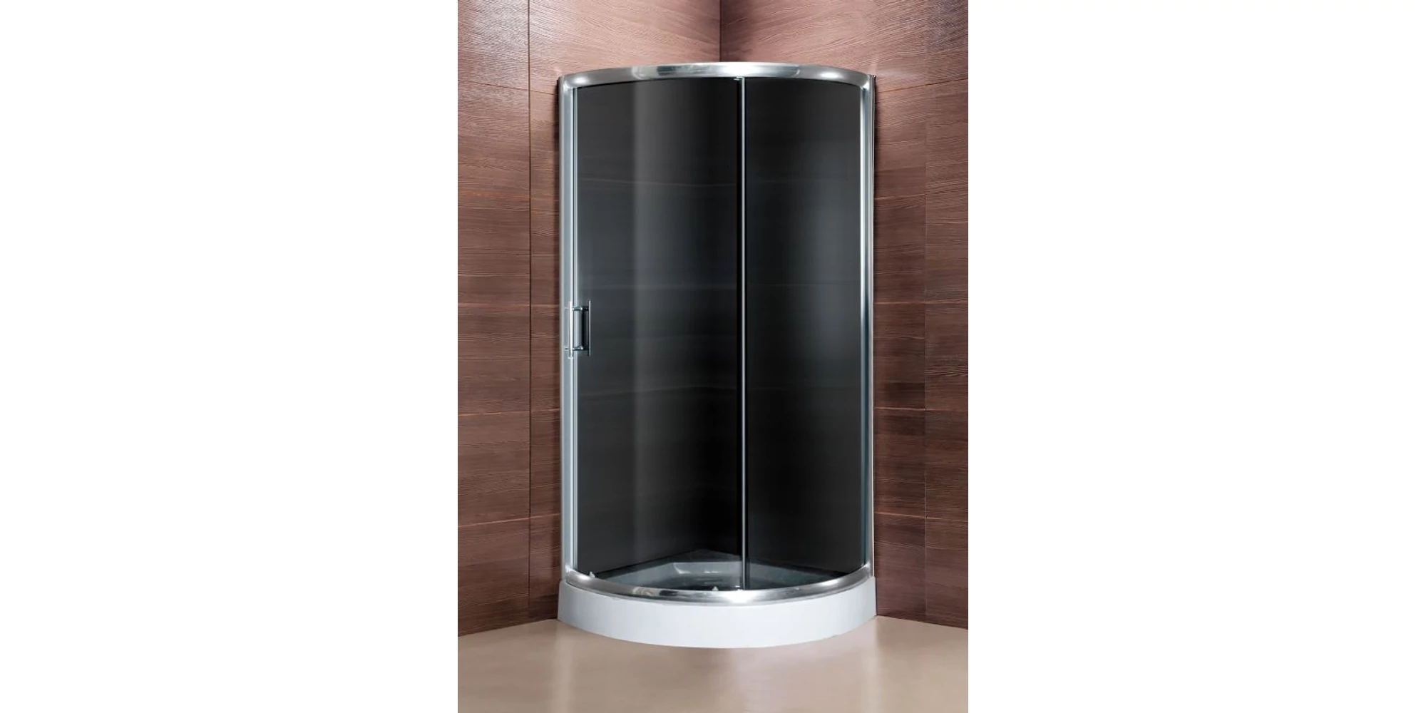 Cabine de dus - Cabina de dus semirotunda GLADYS 90x90 cm, sticla securizata gri 5 mm, usi culisante