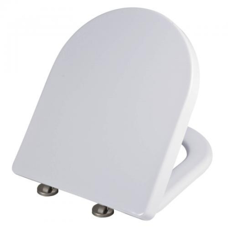 Sanitare - Capac WC Ermetiq Malaga CR-1108G alb din duroplast, Soft Close, Take Off, balamale inox