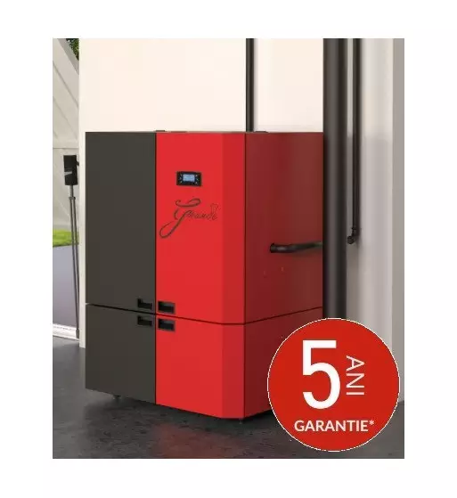 Cazane pe combustibil solid - Cazan compact pe peleti din otel GRANDE R-C 37 kW, incalzire centrala, alimentare automata