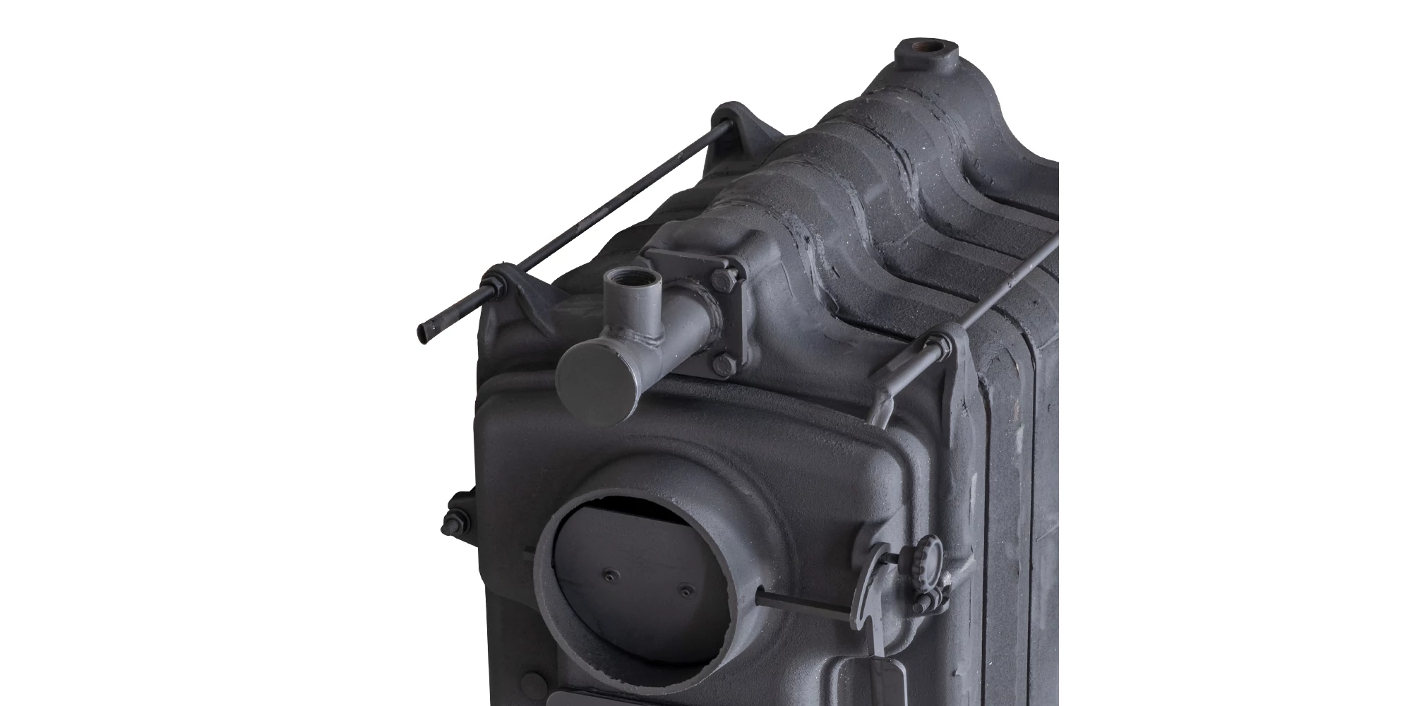 Cazan fonta pe combustibil solid HUNOR LX7, 38 kW, 7 elementi, lemn/carbune, gratar racit cu apa [2]