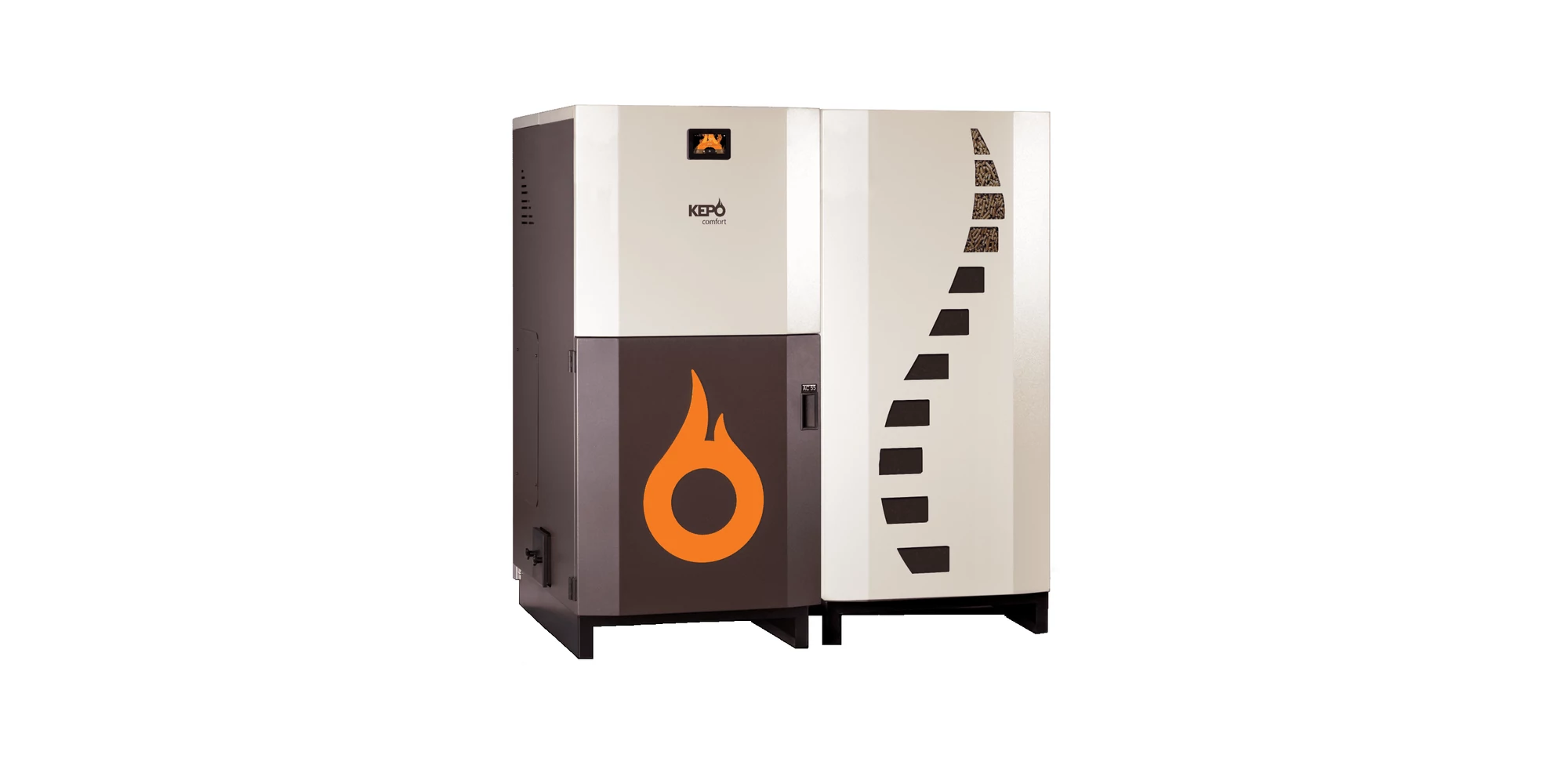 Cazane si termoseminee pe peleti - Cazan pe peleți KEPO AutoClean COMFORT AC, 55 kW, oțel robust, rezervor 230 kg, curățare automată