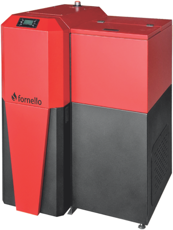 Cazane pe combustibil solid - Centrala mixta lemn si peleti Fornello Tera 28 kW, aprindere automata, buncar 95 kg, pentru 180 mp